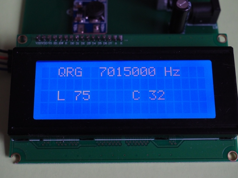 Display with Frequency, L & C Settings